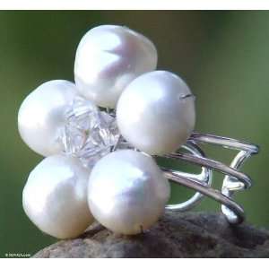  Pearl cocktail ring, White Blossom Jewelry