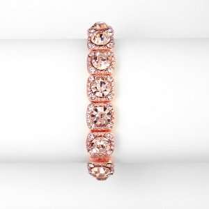  Rose Gold Coral Color Bridesmaid or Prom Stretch Bracelet 