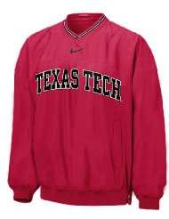 Texas Tech Red Raiders Red With Black LettersV Neck College Windshirt 
