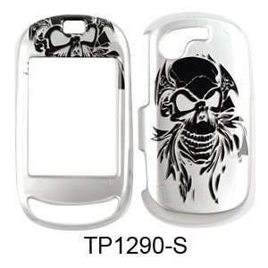 Samsung Gravity Touch t669 Transparent Design, Black Skull Tatoo on 