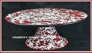   Enamelware Cake Stand Server Serving Plate NEW Cup Cakes Desserts