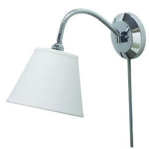   Sconce Lamp, Chrome with Off White Linen Hardback Shade Home