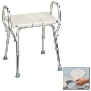 Shower Chair with Arms and Replaceable Cut Out Seat