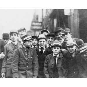 1916 photo Strikes   Messenger boys, N.Y. At 6th Ave. & 32nd St. Nov 