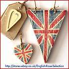 union jack pennant heart tag new shabby uk england flag