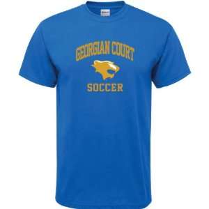   Georgian Court Lions Royal Blue Soccer Arch T Shirt