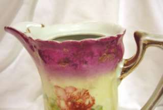 Vintage E & R Germany Chocolate Pot, Pink Floral  