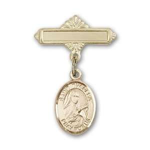  Baby Badge with St. Theresa Charm and Polished Badge Pin St. Theresa 