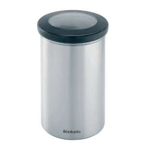   Small Matte Stainless Steel Clear Top Canister