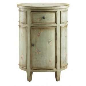  Petite Oval Cabinet with 1 Door and 1 Drawer and Dragonfly 