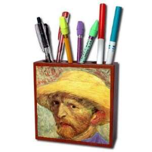  with Straw Hat 3 By Vincent Van Gogh Pencil Holder