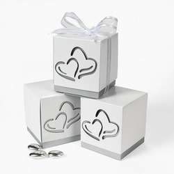 12 Double Heart Favor Boxes Wedding Party Supplies  