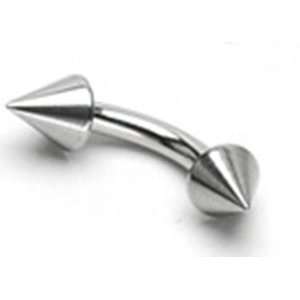 16g Surgical Steel Eyebrow Ring Piercing with 4mm Spikes 16 Gauge 5/16 