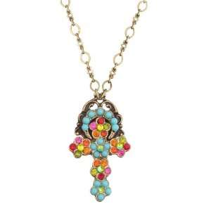 Michal Negrin Astonishing Cross Medallion Necklace Decorated with 