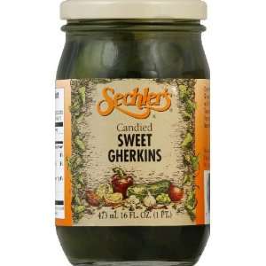  Sechlers, Pickle Cnyd Swt Gherkins, 16 OZ (Pack of 6 