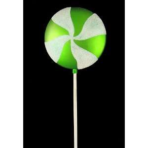   White Glittered Candy Lollipop Christmas Decoration