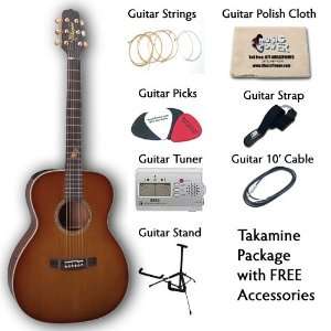  Takamine TF77 PT Package Deal Acoustic Electric OM Guitar 