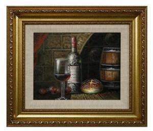 Wine Bottle Fruit Grape Cellar FRAMED OIL PAINTING ART  