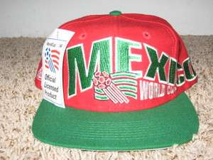 APEX Vtg 1994 NOS NWT MEXICO WORLD CUP Soccer Snap Back Ball Cap Hat 