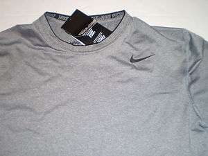   Mens Nike Pro Combat Compression Short Sleeve SS Shirt Gray XL Dri Fit