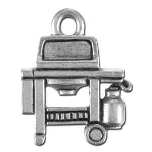  18mm Antique Silver BBQ Gas Grill Pewter Charm Arts 