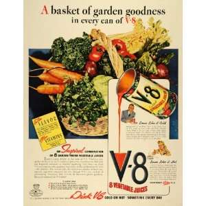  1941 Ad V8 Canned Vegetable Juice Heath Drink Kraft Cheese 