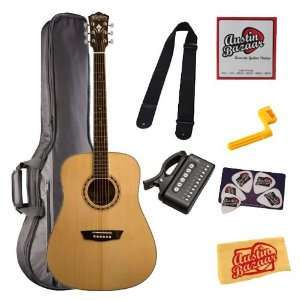  Washburn WD10SLH Left Handed Dreadnought Acoustic Guitar 