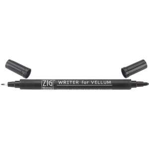  Zig Memory System Dual Tip Vellum Writer Marker, Black 