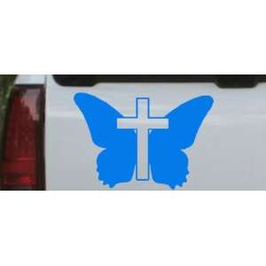 Butterfly With Cross Christian Car Window Wall Laptop Decal Sticker 