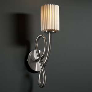   Wall Sconce in Brushed Nickel with Waterfall glass