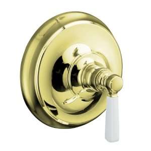   White Ceramic Lever Handle, Valve Not Included, Vibrant French Gold