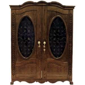  Vinotemp VINO LOUIS Louis Wine Cabinet with 2 Oval Beveled 