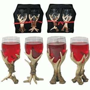  Antler Wine Glasses with Distinctive Styles 7.5 inch (Set 