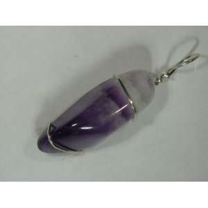  Sterling Silver Wire Wrapped Chevron Amethyst Dogtooth 